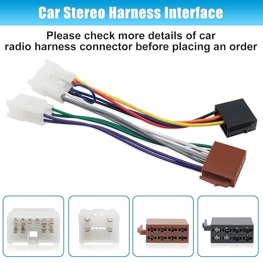 Wiring Harness Replacement for Toyota Corolla Camy RAV4 Highlander ISO Radio Wire Cable Car Stereo Power Speaker Adapter | 16Pin Car Radio Wire Harness Adapter Compatible Corolla Camy RAV4 Highlander Prius 4Runner Tundra Factory Radio Connector