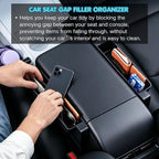 2-in-1 Car Steering Wheel Desk & Seat Gap Organizer Filler Tray | Foldable Adjustable Height Car Desk for Laptop Computer Tablet, Eating - Portable Table for Car Workstation Truck SUV Tesla