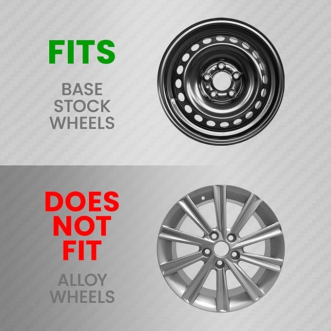 (4-Pack) Premium Black Hubcaps 16" Wheel Rim Cover Hub Caps OEM Style Direct Replacement Snap On Car Truck SUV Van - 16 Inch, Set of 4