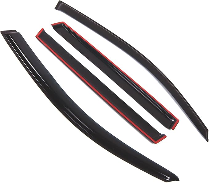 Outside Mount Window Vent Visors Rain Guards Compatible with Toyota RAV4 2006-2012 | Side Window Wind Deflectors Rain Shields | Smoke Tinted, 4 Pcs Set, DGWV-440-2