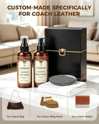 Leather Cleaner & Moisturizer Set for Coach, Cleaning and Maintenance Kit for Coach, Deep Nourishing & Stain Removal, Gentle Care, Suitable for Coach Handbags, Wallets and Other Luxury Brands
