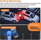 3 Channel Rear View Mirror Camera, 4K+1080P+1080P Front Inside and Rear Car Camera, 12" Touch Screen Backup Camera with 5GHz WiFi GPS, 24H Parking Mode, HDR Night Vision, G Sensor, Free 64G Card