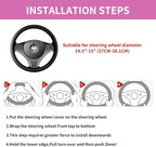Car Steering Wheel Cover 15 inch, Microfiber PU Leather Elastic Steering Wheel Protector, Anti-Slip Breathable Car Interior Accessories for Most Cars (Pink)