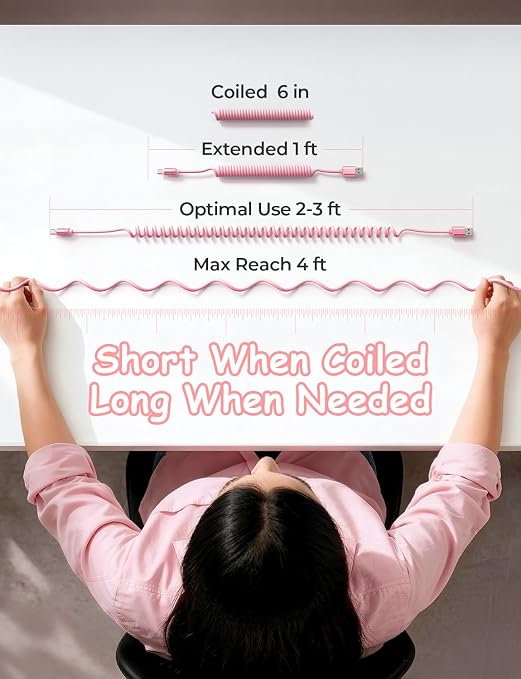 Pink USB C Cable, Gifts for Women Men 2 Pack for Android Auto & CarPlay Cable, Type C Charger Pink Compatible with iPhone 17/16 Galaxy S25/S24 Car Accessories for Women Wife Girlfriend Sisters
