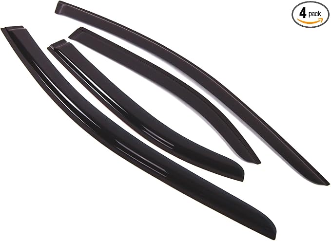 Outside Mount Window Vent Visors Rain Guards Compatible with Acura TSX 2004-2008 | Side Window Wind Deflectors Rain Shields | Smoke Tinted, 4 Pcs Set, DGWV-006