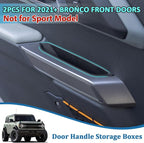 2PCS Front Door Storage Box Compatible with Ford Bronco 2021-2026 Accessories, Phone Holder Door Grab Handle Pocket Storage Organizer ABS Plastic (Not for Sport)