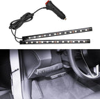 Car LED Strip Light, 12V 24 LED Vehicle Interior Atmosphere Lamps with Cigarette Lighter, Auto Under Dash Ambient Night Light, Universal Car Accessories (White, Cigarette Lighter)