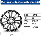New 17x7" 17 Inch Premium Aluminum Alloy Wheel Rim Compatible with Toyota Corolla 2014-2016 | OEM Design, Alloy Replacement Wheel, Super Duty Car Rims Replacement - OE Stock Specs, Gloss Black