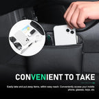 2 PCS Car Seat Side Storage Pockets, Multifunctional Console Side Organizer Bags, PU Leather Car Seat Side Pocket Pouchs, Universal for Most Cars