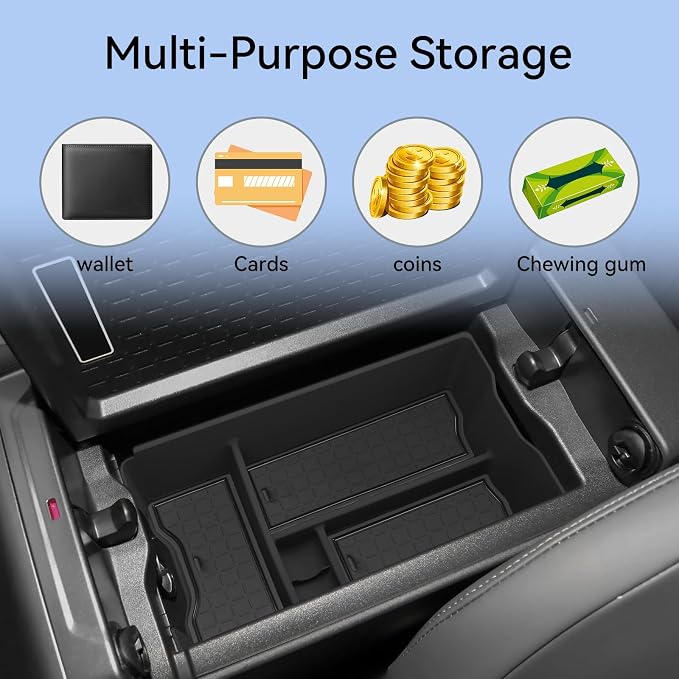 Center Console Organizer for Toyota RAV4 2026 Central Control Armrest Storage Box Insert Tray ABS Interior Auto Accessories Black