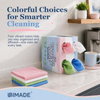 Microfiber Cleaning Cloth, 120 Pack Reusable Paper Towels Microfiber Towels for Cars Lint Free Shop Rags with for Home Kitchen Automotive, 11"x 9", White & Green & Blue & Pink