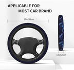 Sea Turtle Steering Wheel Cover 14-15 Inch with 2 pc Car Coasters | Bule Anti-Slip Breathable Universal Car Wheel Cover Set for Men Women,Soft Comfort Grip Accessories