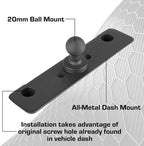 Bulletpoint Dash Mount Cell Phone Holder Compatible with 2013-2018 RAM Truck & 2019+ RAM 1500 Classic 20mm Ball Mount - Compatible with iPhone and Android Smartphones (Single Ball with Phone Holder)