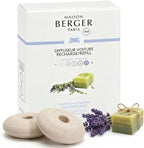 Car Diffuser Refill Set, Soap Memories | Lily Orange Blossom Cotton Notes, 2 Ceramic Inserts, Fits Vent Clips, 4-Week Diffusion, Made in France
