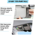 Car Sun Visor Organizer, Leather Pocket Organizer Sunglass Holder for Car Interior Accessories with Multi-Pocket Net Zipper (2 Pack Gray)