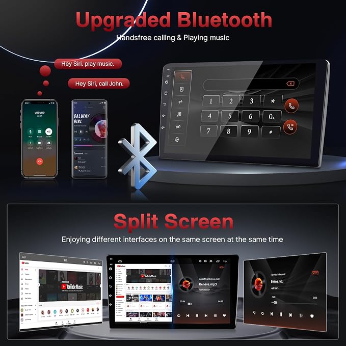 Car Radio for Honda Civic 2006 2007 2008 2009 2010 2011 with Apple Carplay Android Auto 2+32GB 10.1" Touch Screen Stereo for Honda Civic with in-Dash GPS, WiFi, BT, DSP, Backup Camera, MIC