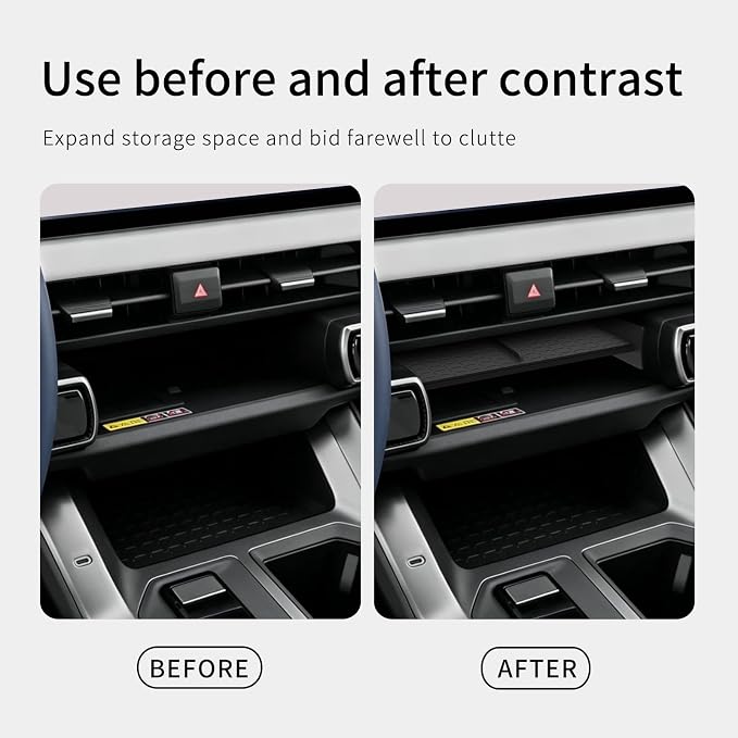 Center Console Organizer for Toyota RAV4 2026 Central Control Storage Box Insert Tray ABS and PVC Interior Auto Accessories Black 2PCS/Set