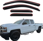 Rain Guards for 14-18 Chevy Silverado/GMC Sierra 1500 Extended Cab | In Channel Window Visors for Chevrolet Silverado/GMC Sierra 2500HD/3500HD Extended Cab,4Pcs Side Window Wind Deflectors
