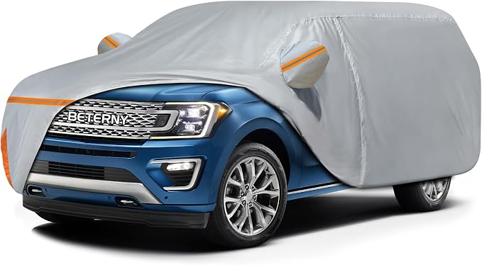 Car Cover for 1997-2026 Ford Expedition/Lincoln Navigator SWB, Waterproof Custom-fit All Weather Sun Rain UV Dust Snow Protection Outdoor Expedition Car Cover with Door Zipper and Cotton Lining-Grey