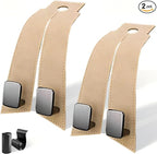 Suede Leather Headrest Hooks for Car, 2 Pack Double Seat Back Organizer Hooks for Purses & Bags, Heavy Duty Metal Car Purse Holder for Handbags, Grocery Bags, Universal Vehicle Storage Accessories