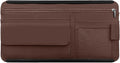 Car Sun Visor Storage Bag, Soft Leather Surface Organizer, Scratch-Resistant Auto Sunshade Organizer Bag, Can Store ID Card, Eyeglasses, Pen, Driving License etc (Brown)