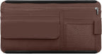 Car Sun Visor Storage Bag, Soft Leather Surface Organizer, Scratch-Resistant Auto Sunshade Organizer Bag, Can Store ID Card, Eyeglasses, Pen, Driving License etc (Brown)