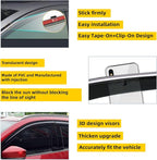 4pcs Window Rain Guard Compatible with 2010-2015 Toyota Prius/Prius Plug-in Smoke Tint Outside Mount Tape On/Clip On Style PVC Sun Rain Guard Vent Window Visors 2011 2012 2013 2014