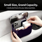 Car Trash Can with Lid - Leakproof Mini Garbage Bin for Door or Seatback,Premium ABS Auto Organizer,Space-Saving Car Garbage Can for Commuters,Families and Pet Owners,Fit for SUV,Sedan,Truck (Purple)