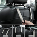Car Headrest Hook 2 Pack Car Hook Holder Leather Headrest Hooks for Purses and Bags,SUS304 Car Hook (Grey)
