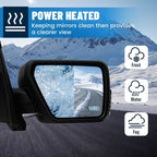 Passenger Side Mirror for Ford F150 2021 2022 2023 2024, Right RH Heated Mirror Assembly with Blind Spot Detection, Turn Signal Light and Puddle Light - OEM Style