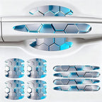 8PCS Car Door Handle Scratch Protectors,3D Patterned-Marking，Anti Scratch, Automotive Door Handle Paint Protective Film Cover Accessories, Universal for Most Cars (Light Blue)