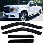 Window Visors Rain Guards Side Wind Deflectors for 2015-2025 F-150 Crew Cab, 2017-2025 F-250 F-350 F-450 Super Duty (SuperCrew/Crew) Cab, Vent Guard Shade Sun 94975 4-Pieces Set
