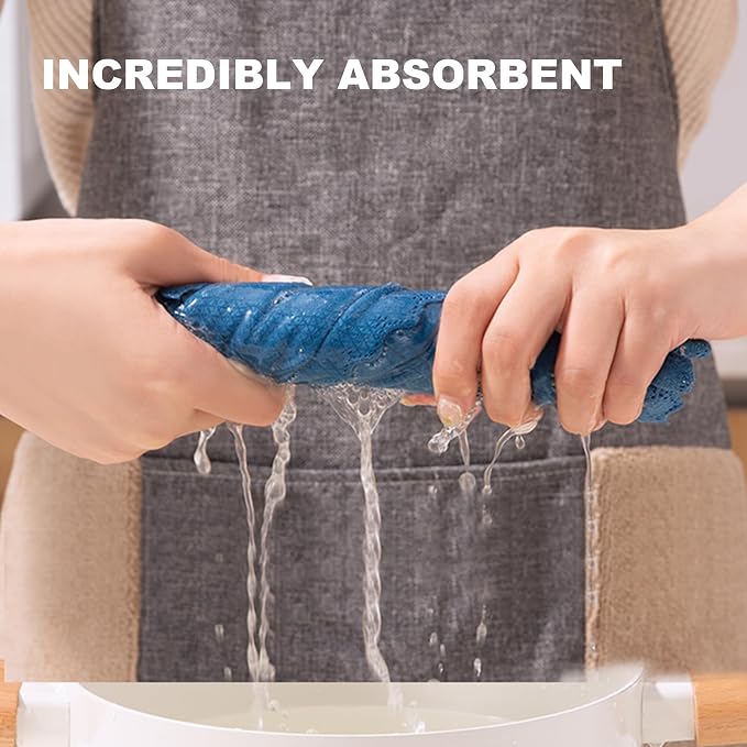 Fish Scale Streak Free Magic Glass Window Cleaning Cloth, Microfiber Cleaning Cloth, Reusable Absorbent Shiny Wipes, Microfiber Towels, Lint Free Dish Drying Polishing Towels, 5 pcs
