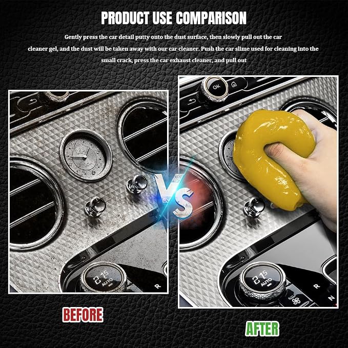 Car Cleaning Gel, Car Cleaning Supplies, Car Cleaning Putty, Universal Car Cleaning Kit Auto Detailing Tools Car Accessories Fit for Automotive, Keyboard, Camera, Printers (Yellow, 1PCS)