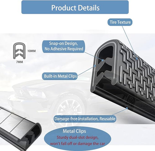 16.5FT(5M) Universal Car Door Edge Protector Guards, No-Glue Required Rubber Seal U Shape Automotive Door Entry Guard, Suitable for Most Cars, SUVs and Trucks (White)