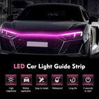 1PC Car Hood LED Strip Light, 59In Waterproof Pink Flexible LED Light Strip with Adhesive Tape, Exterior and Interior Decoration, Universal for Most Cars, Trucks, SUVs (Pink)