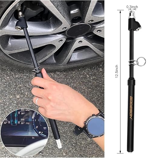 Straight-On Dual Head Tire Pressure Gauge 150 PSI for Semi Truck | Zinc Alloy Head and Stainless Steel Body, Extended Tube Heavy Duty for Semi Trucks,Trucks, RVs and Buses