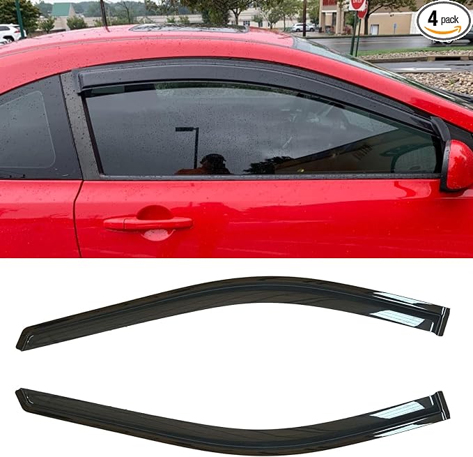 Rainproof Side Window Wind Deflectors for Fiat 500 2011-2019, Tape-on Sun Rain Guard Sets,Nice Looking Window Visors for Cars,Vent Deflector for Fiat 500 11-19 92385