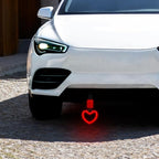 2 Pcs Heart Shaped Car Handle Strap – Drift Charm Rear Bumper Warning Ring Decor for Car Interior Exterior, Subway Bus Handle Accessory, Cute Heart Car Decor Gift for Women & Men (Luminous Red)