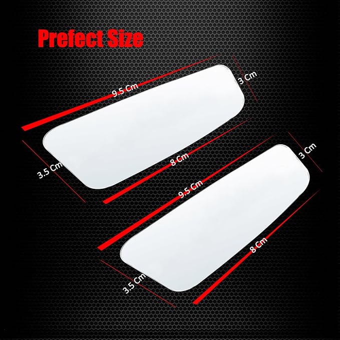 Rectangle Blind Spot Mirror, HD Glass Frameless Convex Wide Angle Rearview Blindspot Car Mirror for Car SUV and Truck (Frameless, Pack of 2)