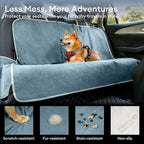 Dog Car Seat Cover for Back Seat, Back Seat Pet Cover for Dogs Waterproof, Scratchproof Dog Backseat Cover, Non-Slip Bench Car Seat Protector, Universal Fit Most Cars, SUVs, Trucks, Blue
