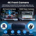 Wireless Apple CarPlay Screen for Car, 9" Portable Carplay & Android Auto Touchscreen Stereo with 4K Dash Cam 64GB SD, Car Radio with App Control, Bluetooth 1080P Backup Camera, GPS, Voice Control, FM
