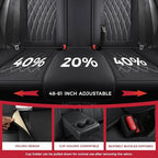 Black Car Seat Covers Full Set - Faux Nappa Leather Seat Covers for Cars, Ultra Breathable Waterproof Front Seats Protector with Lumbar Support, Universal Fit for Automotive Sedan SUVs Pickups