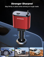 【Upgraded】 Retractable Car Charger 4 in 1, Fast Car Phone Charger with Cord 2.6ft, USB C and Apple Car Charger Adapter, Compatible with iPhone 17/16/15/15 Pro Max/14/13/12/11, Galaxy, Pixel