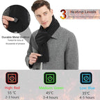 2PC Women Men Heated Scarf,Portable Heating Pad with 5000mAh Power Bank,Rechargeable Fast Heated Neck Wrap with 3 Temperature Settings,Electric Neck Heating Scarves for Office Outdoor Winter Warm Gift