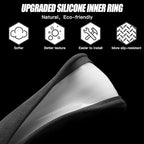 Suede Steering Wheel Cover with Upgraded Silicone Inner Ring, Anti Heat, Breathable, Anti-Slip, Leather Universal 14.5 to 15 inch Steering Wheel Cover (Partial Genuine Leather)