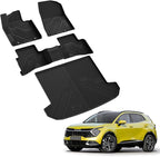 Floor Mats & Cargo Mat for KIA Sportage 2022 2021 2020 2019 2018 2017, All Weather TPE Car Mats Custom Fit Floor Liners & Trunk Mat for Sportage 2017-2022 1st & 2nd Row & Cargo Liner