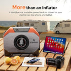VORTEX S6 Tire Inflator Portable Air Compressor for Heavy-duty Vehicles, Cordless Air Pump for Car & Inflatables with 19200 mAh Battery, 100% Duty Cycle & Dual Cylinder Bike Pump, Dark Cyan