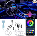 Smart LED Car Lights Interior with USB Port, LED Strip Fiber Optic Ambient Lighting Car, Wireless App Control, Sync to Music, Car Decorations Interior Accessories Gifts for Women Men, 6 in 1