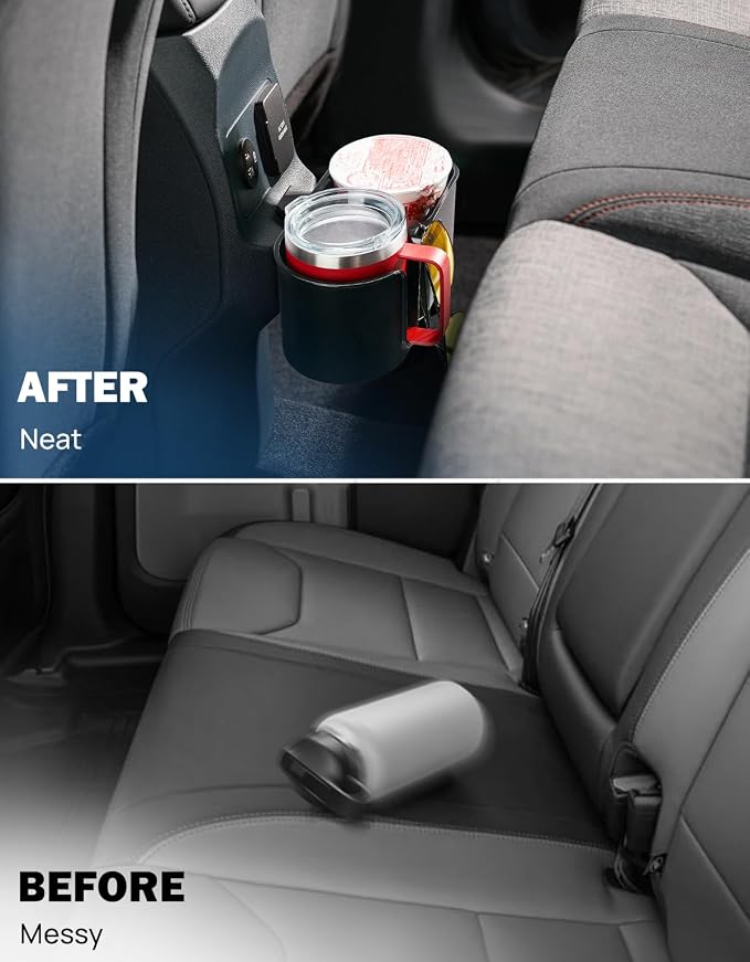 Cup Holder Compatible with Ford Maverick 2022-2025 2026 Rear Seat Cup Holder Organizer FIT Insert Expander, Hold 18-32 oz Bottle and Mugs